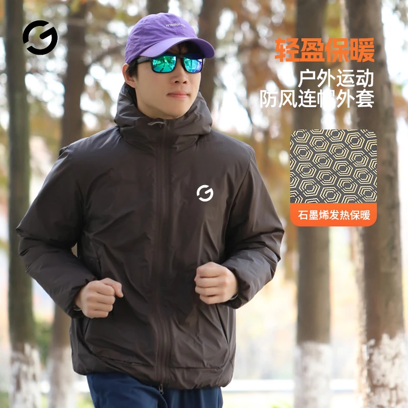 橙义家冬季跑步保暖棉服男户外骑行防风防水外套女运动休闲防寒服