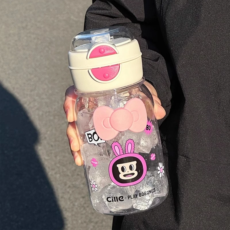 希乐水杯夏天女生2025新款加厚食品级tritan中小学生双饮吸管杯子