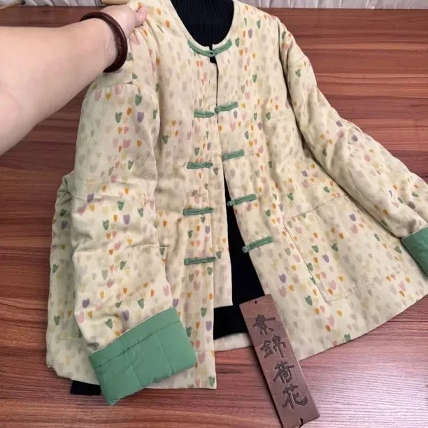 中 传统新疆棉花棉袄棉服新中式宽加厚保暖复古秋冬棉衣外套c381