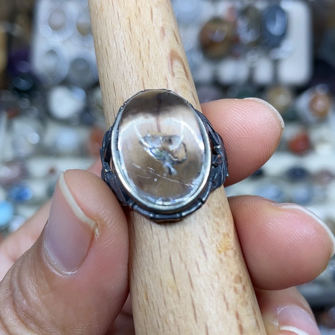 【闪购商品】银S925镶嵌珠宝半成品水晶戒指