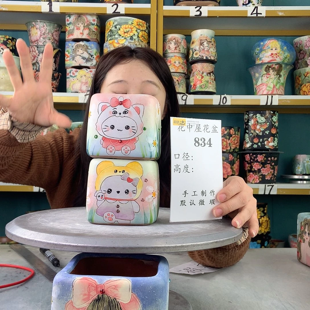 陶景德镇手工花盆834