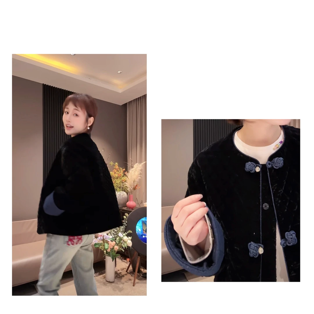 中式盘扣新中式女装国风盘扣棉服外套