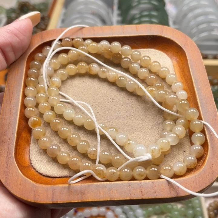 和田玉珠串6mm未镶嵌