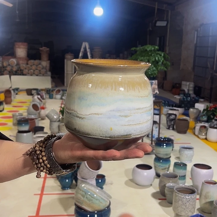 紫砂花盆高度14口径14
