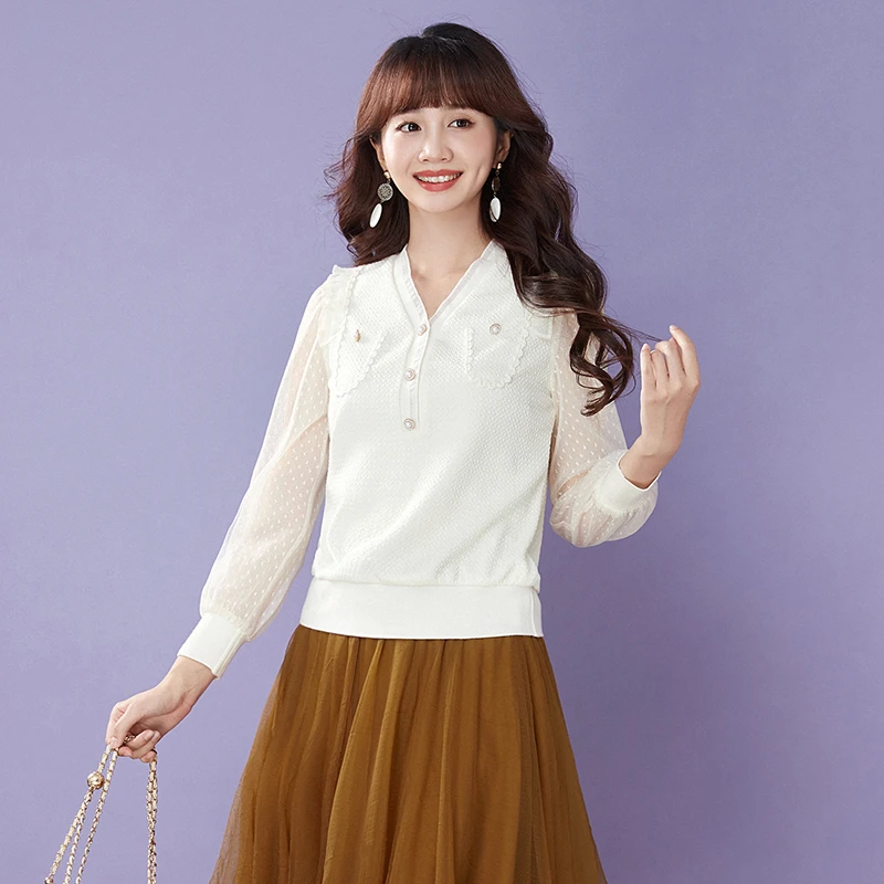 JN0E0002简约素雅长袖上衣套头长袖针织衫女43JN0E0002