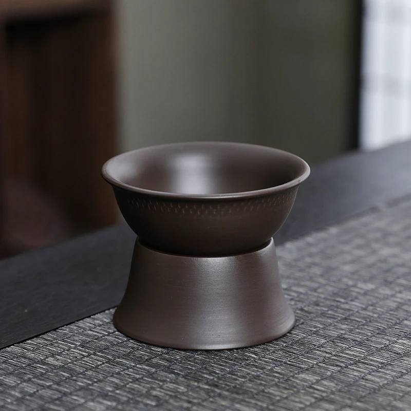 紫砂手工过滤茶漏配件中式茶具茶漏家用一体茶滤器茶隔过滤器网