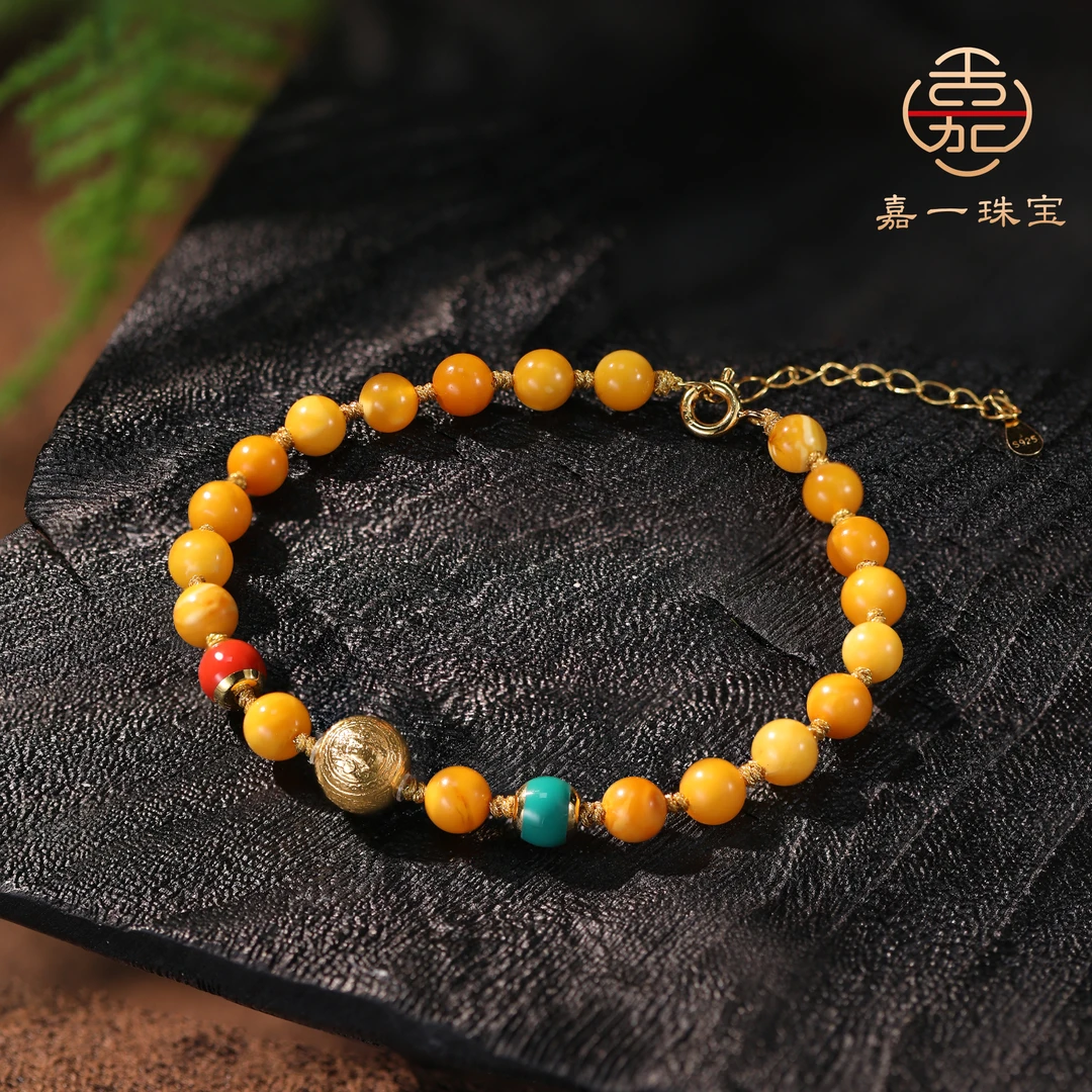【嘉一珠宝】蜜蜡单圈设计款手串5mm+