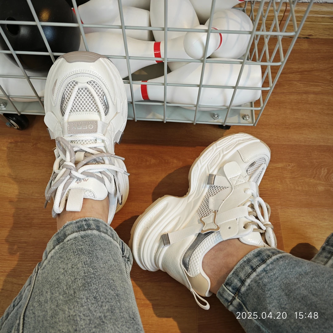 高颜值老爹鞋新款夏季厚底轻便镂空透气（仟尔雅2502-8）