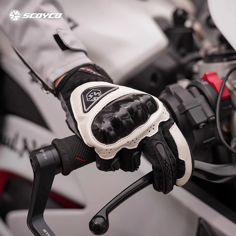 赛羽手套全指摩托车骑行手套男女透气赛车机车高颜值防滑防摔四季