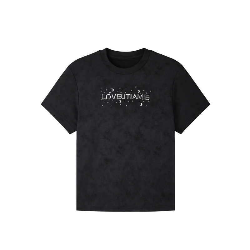 U/TI 璀璨星月莱赛尔高定混纺软糯抗打皱扎染舒适亲肤短款短袖T恤