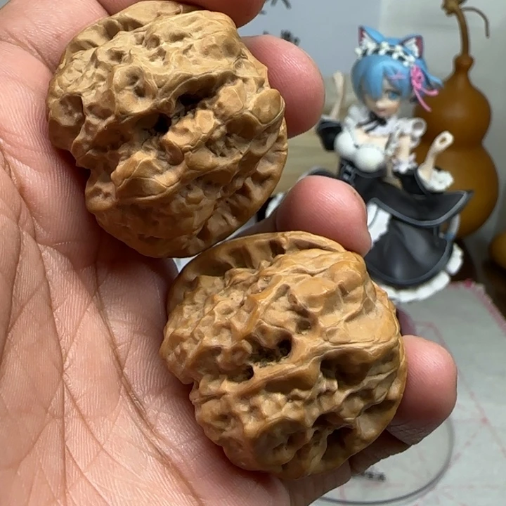 文玩核桃把件H104蛙蛙39白茬四开背