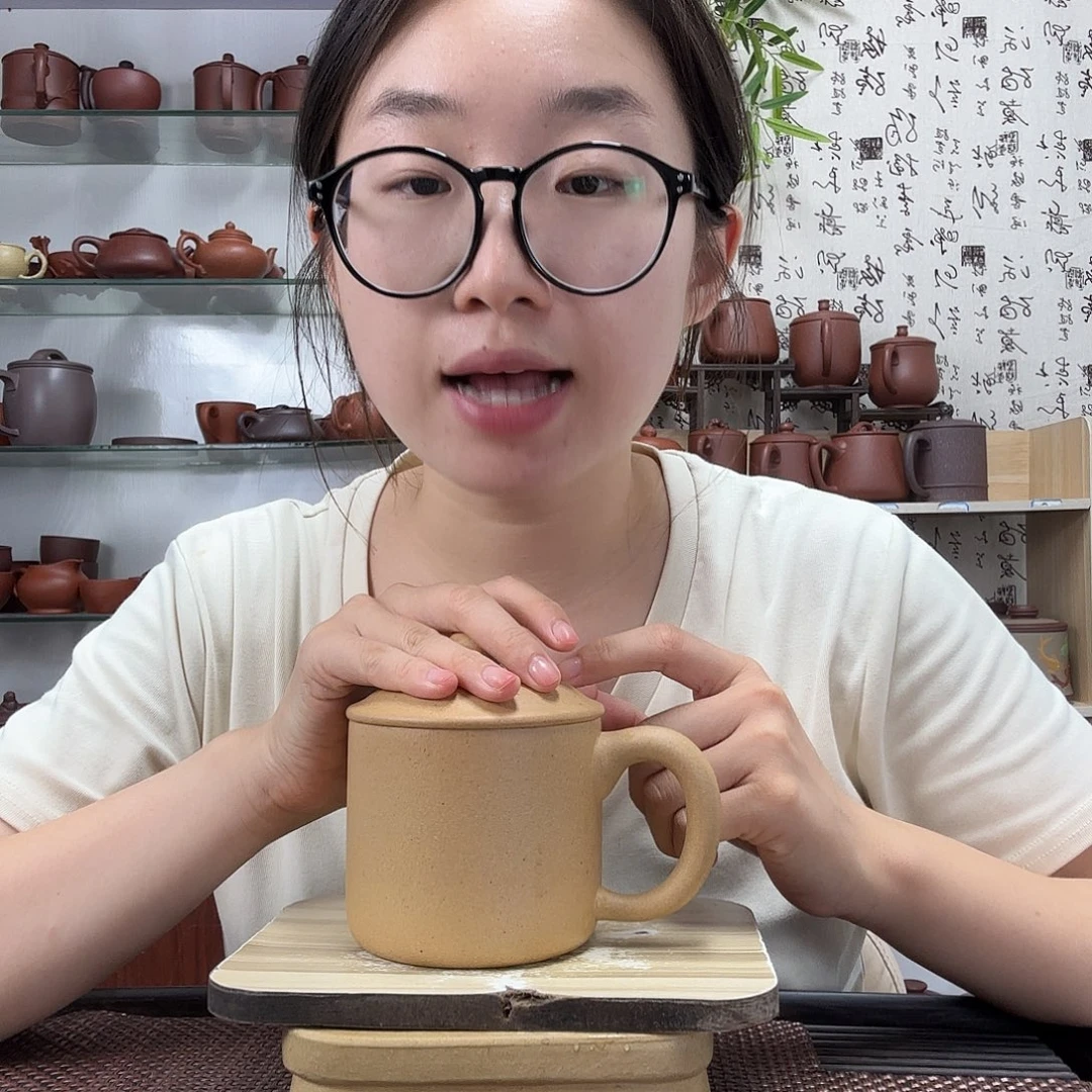 茶壶紫砂黄金段小墩墩办公杯没礼盒微瑕400CC