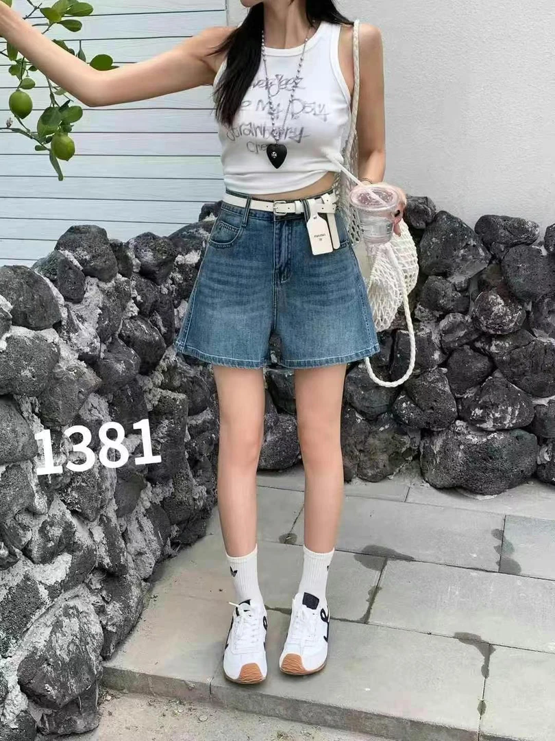 红果儿1381夏季新款大码胖mm宽松显瘦梨形身材a字阔腿热裤