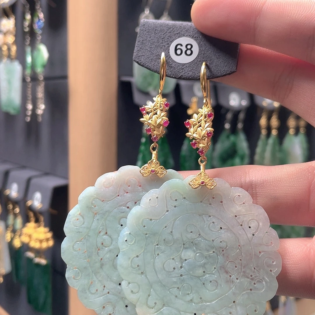 翡翠未镶嵌耳饰翡翠