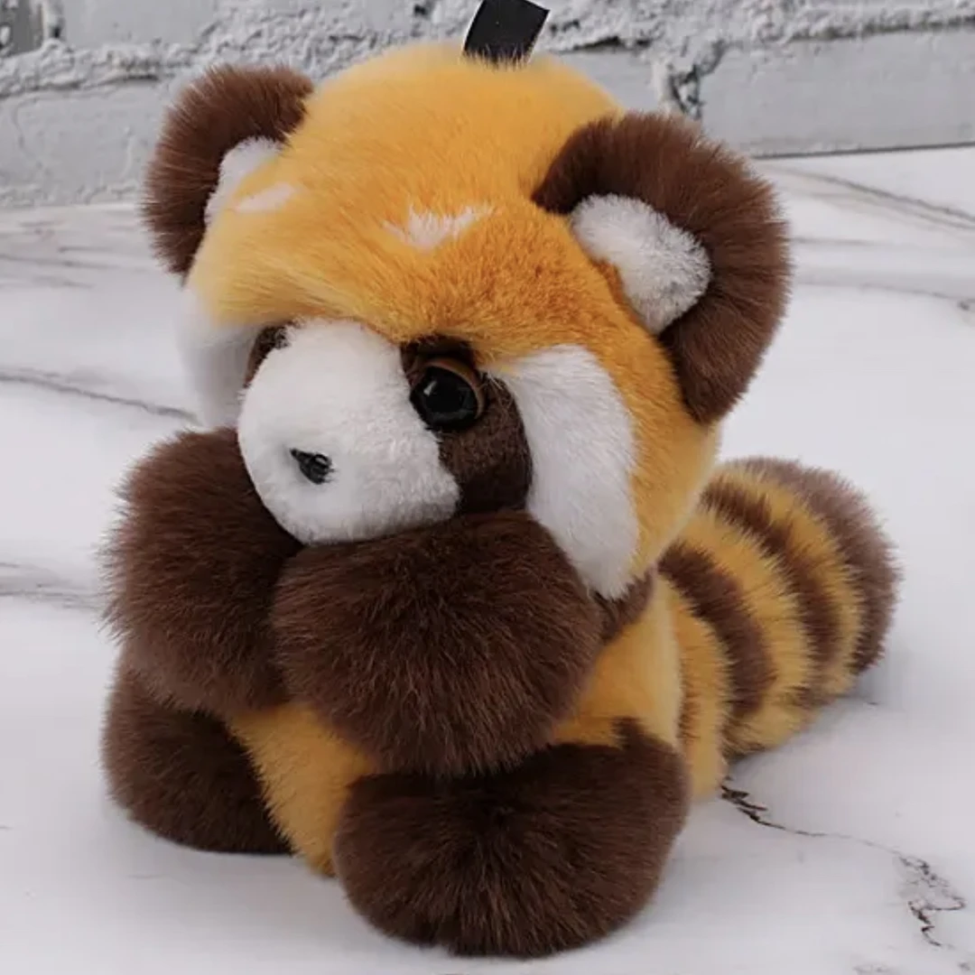 真毛獭兔毛超火小浣熊可爱风包挂件创意礼品玩偶公仔