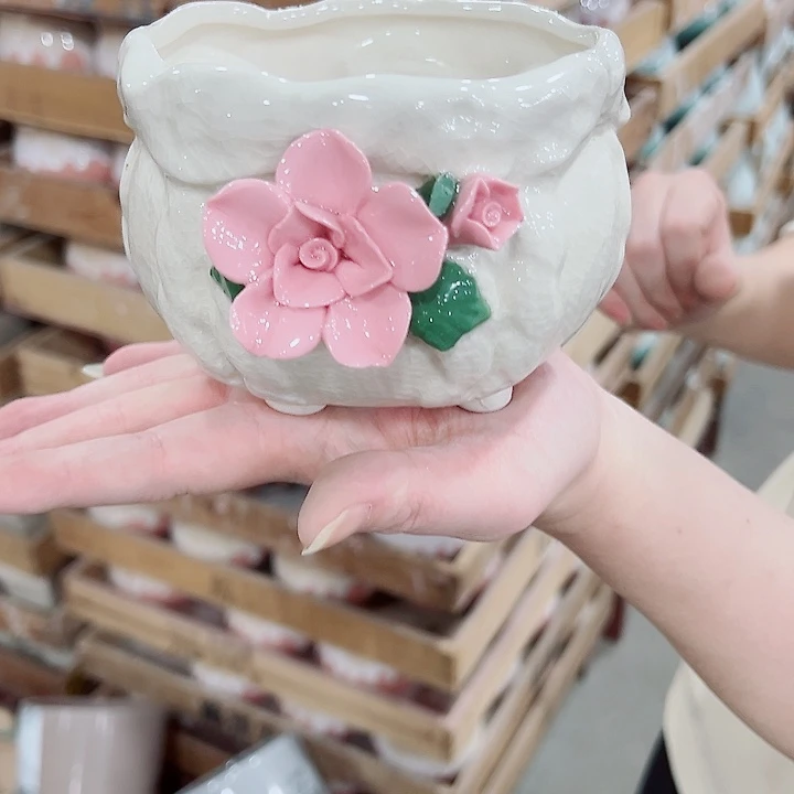 有孔，凑单福利满10元发货陶瓷多肉花盆！