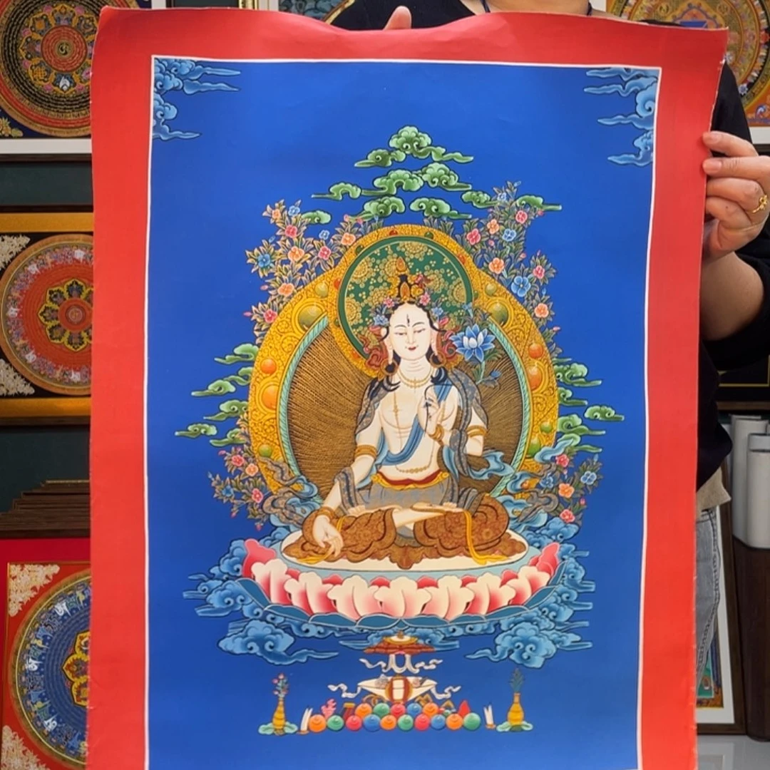 卷轴画手绘唐卡 白度