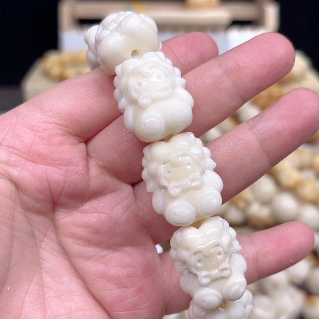 菩提根/象牙果手串布偶羊微瑕4-20-108