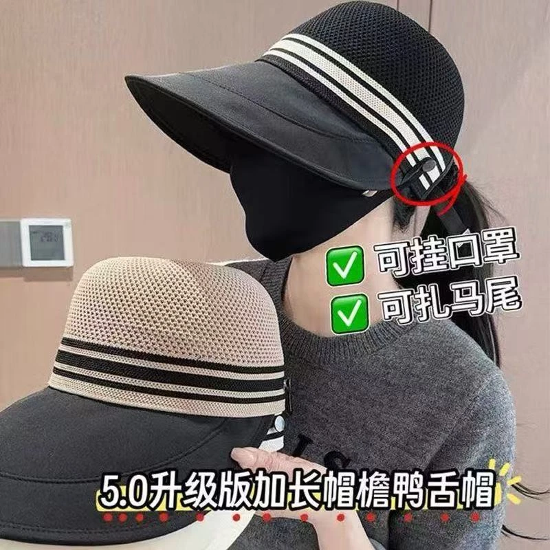 加大防晒镂空2025速干透气遮阳帽新款遮脸紫外线夏季渔夫帽太阳帽