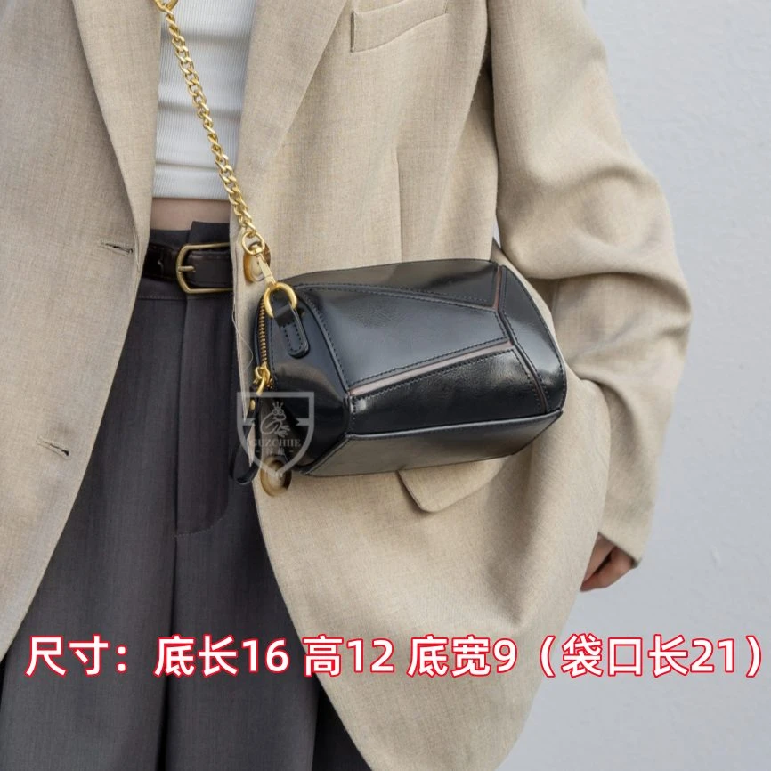 GUZCHIIE/谷兹 高级感时尚百搭单肩女包洋气复古真皮斜挎贝壳包包