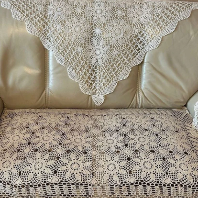 手工钩针太阳花盖布沙发垫多种尺寸轻奢简约沙发盖巾