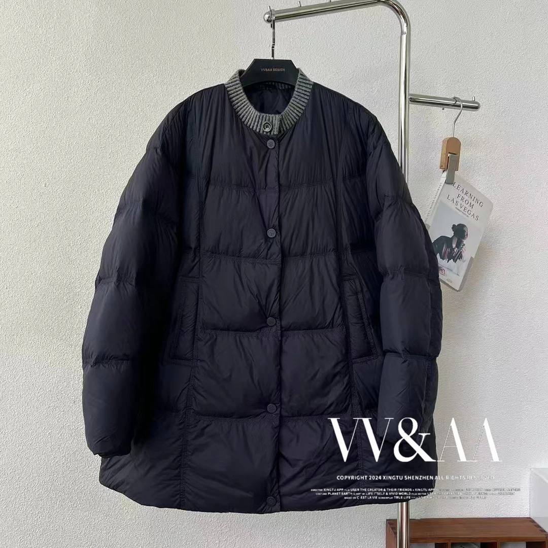 VV&AA 简约圆领拼接减龄外套羽绒服 YP5147