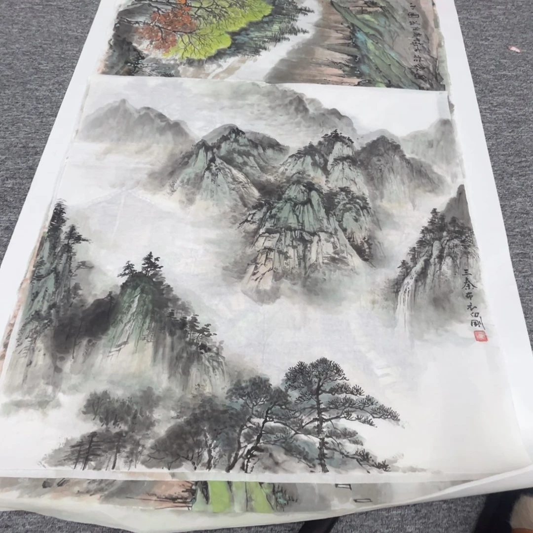 国画绘画作品多次