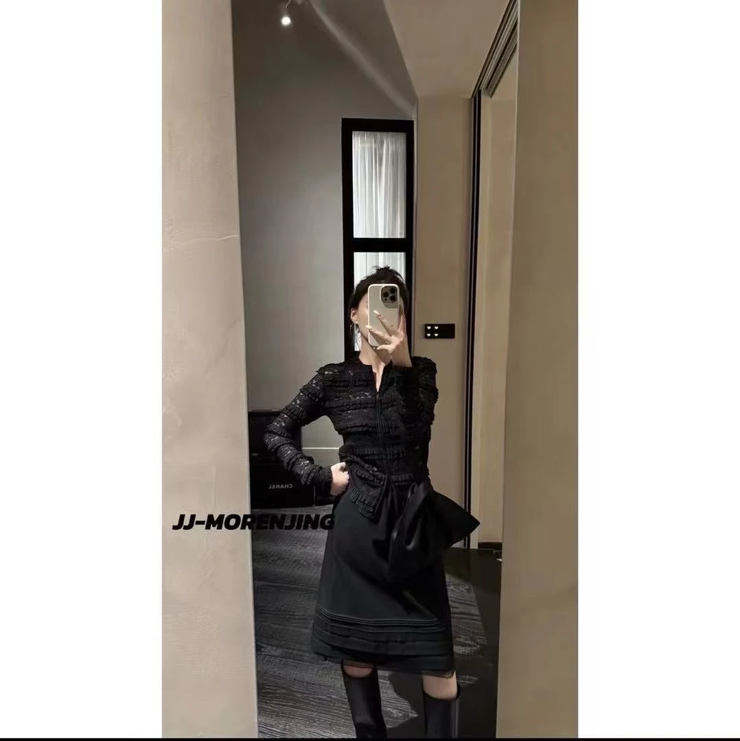 洋洋家新款蕾丝拉链打底衫大码显瘦修身气质