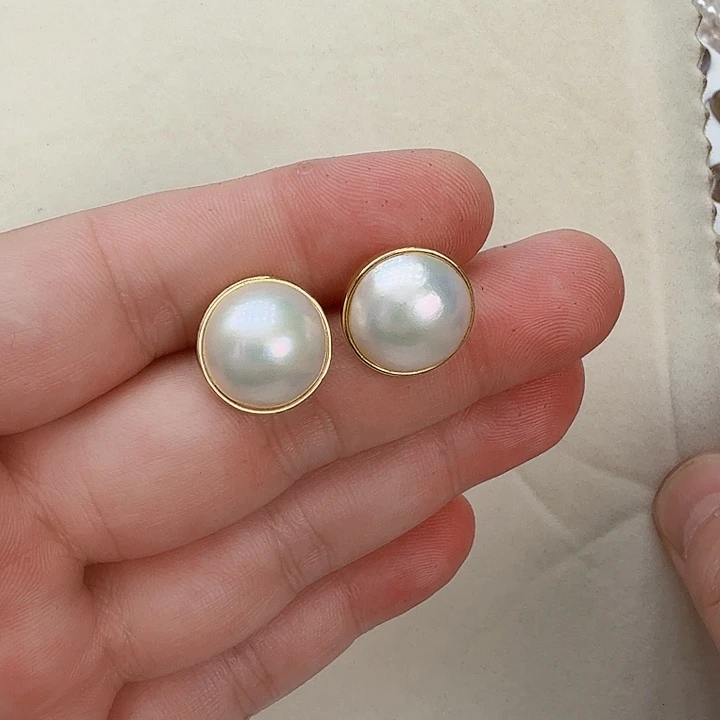 拼合珍珠（马贝珠）未镶嵌耳饰