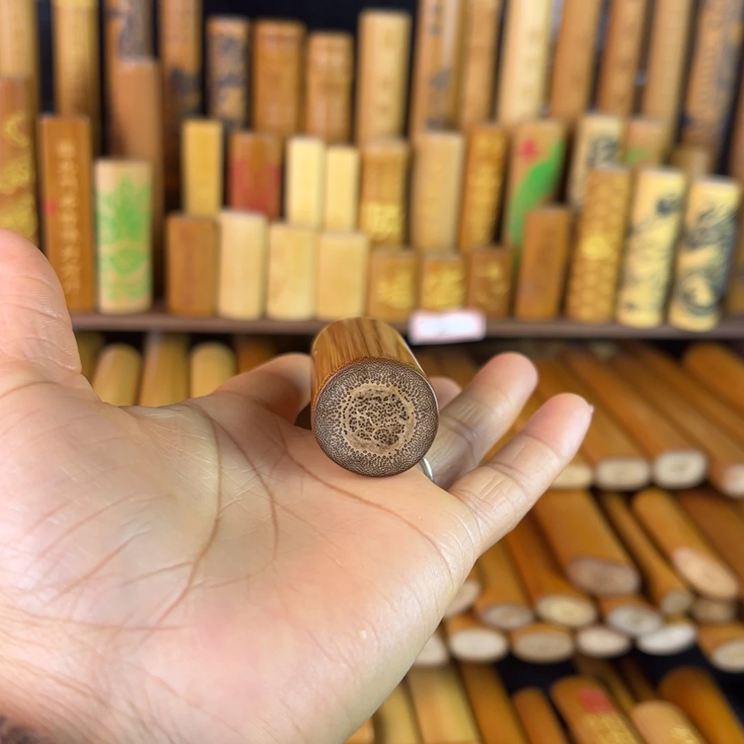 实心玉竹手把件圆