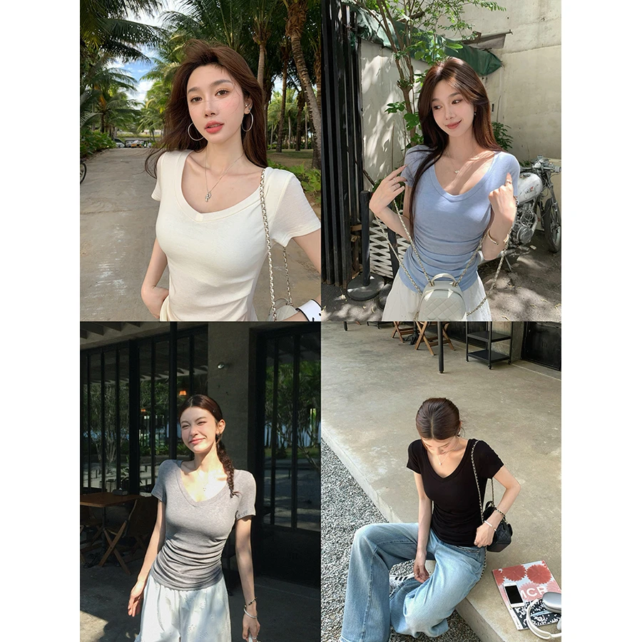 张贝贝 奶酪陷阱 天丝羊毛 抽褶收腰软软呼吸t