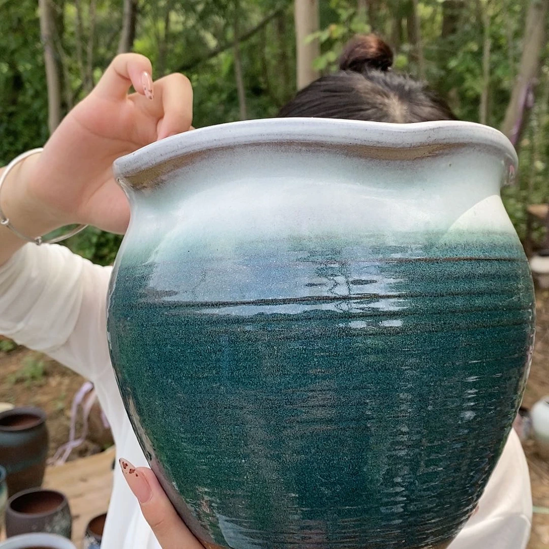 紫砂花盆瑕疵20/18