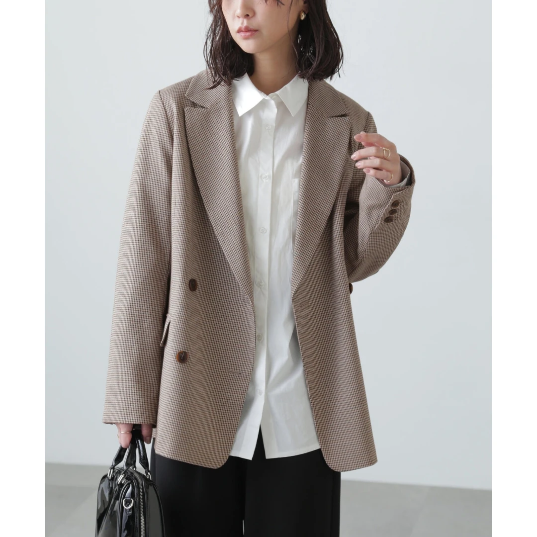 【六哥家】春季新款 F 气质百搭通勤高级双排扣夹克西装外套