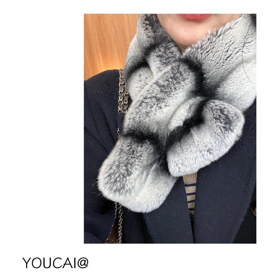 YOUCAI冬季小众自留獭兔毛围巾
