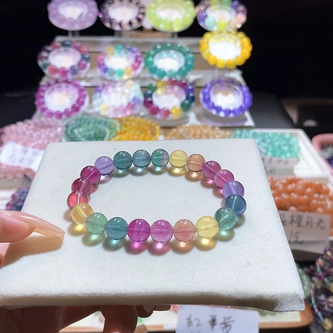 手链萤石未镶嵌高品彩虹福利价