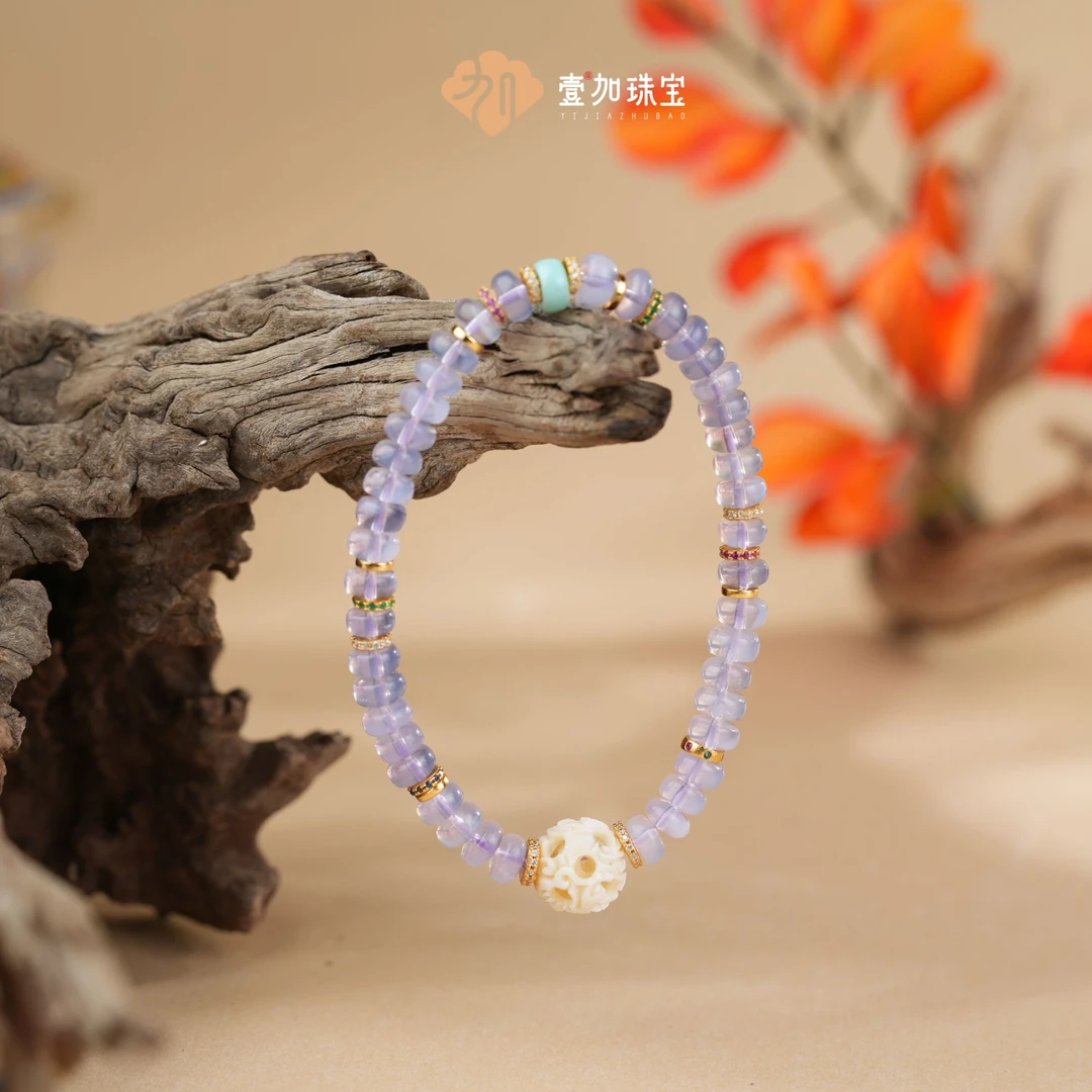 壹加田田|手工设计紫玉晶手串多样性发一6563F