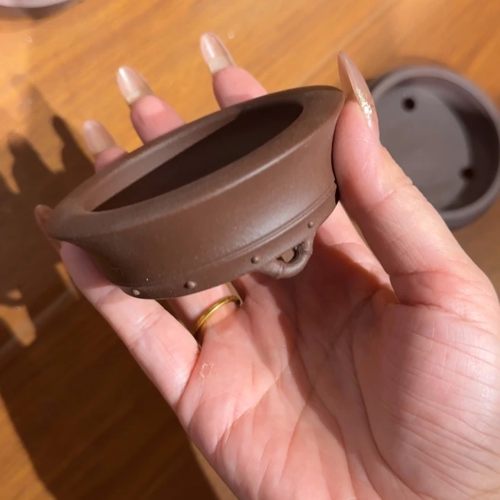 紫砂花盆口径6.5深度2.5