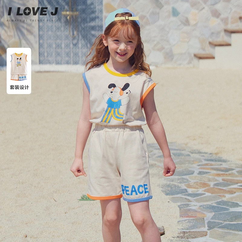 ILOVEJ【果宝同款-欢乐家长群】童装2025夏无袖短裤两件套/JXUSE03