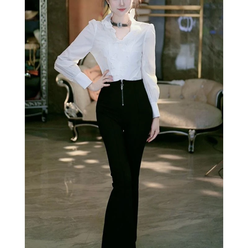 SEJI/瑟纪6-6【极简穿搭】时尚显瘦气质百搭微喇裤