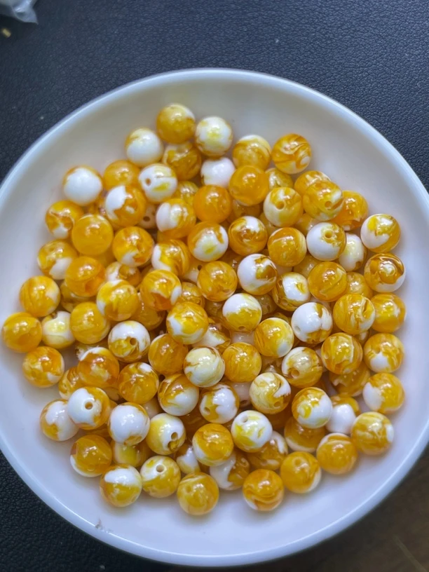 天然珠宝玉石 蜜蜡金花蜜Y719  10MM  25颗（赠弹力绳）