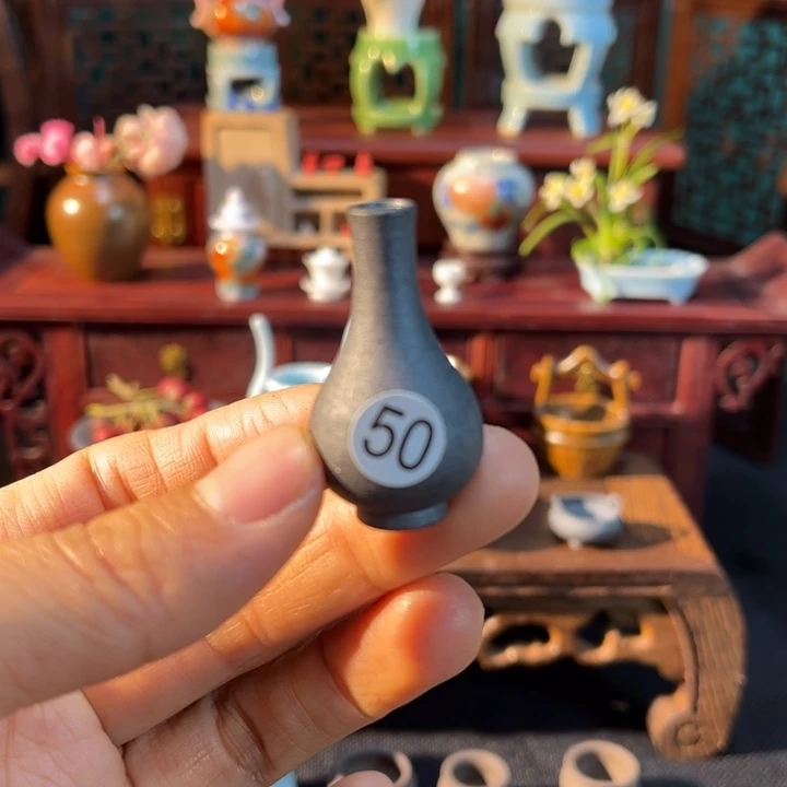 摆件微陶老王迷你花瓶