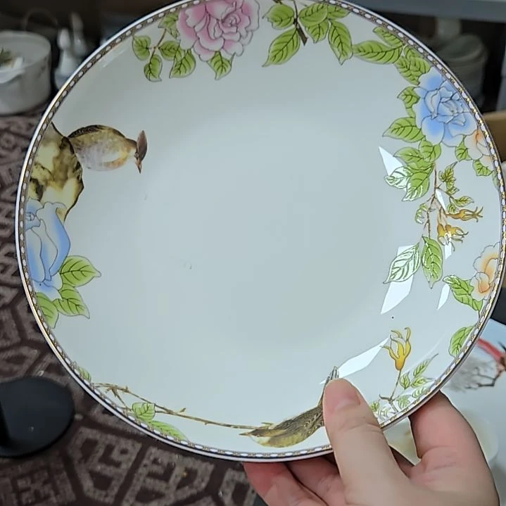 瓷片瑕疵背面色脏琴瑟和鸣8寸4个深盘666666