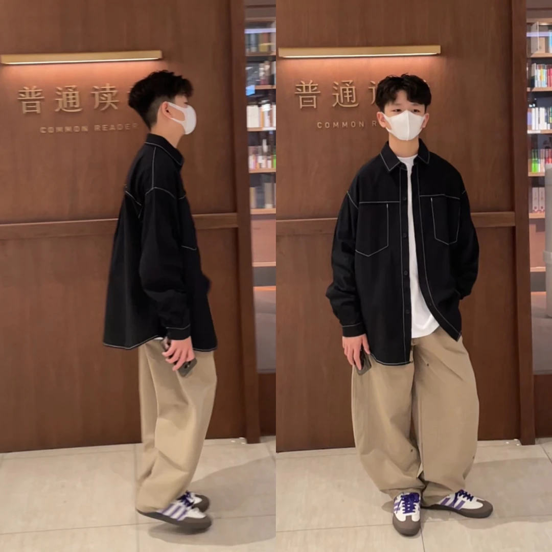 男童衬衫长袖纯棉春秋款童装亲子装儿童牛仔衬衣男孩秋装上衣外套