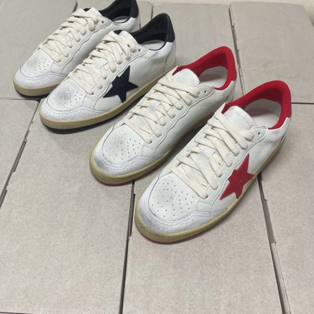 欣俊家 2色 做旧星星小脏鞋真皮内增高脏脏鞋复古系带板鞋