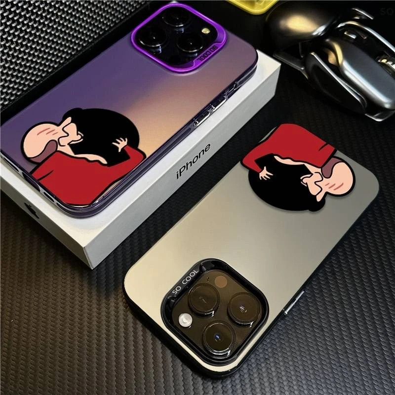 挠头小新适用苹果15手机壳iPhone16pro个性14/13华为小米防摔保护