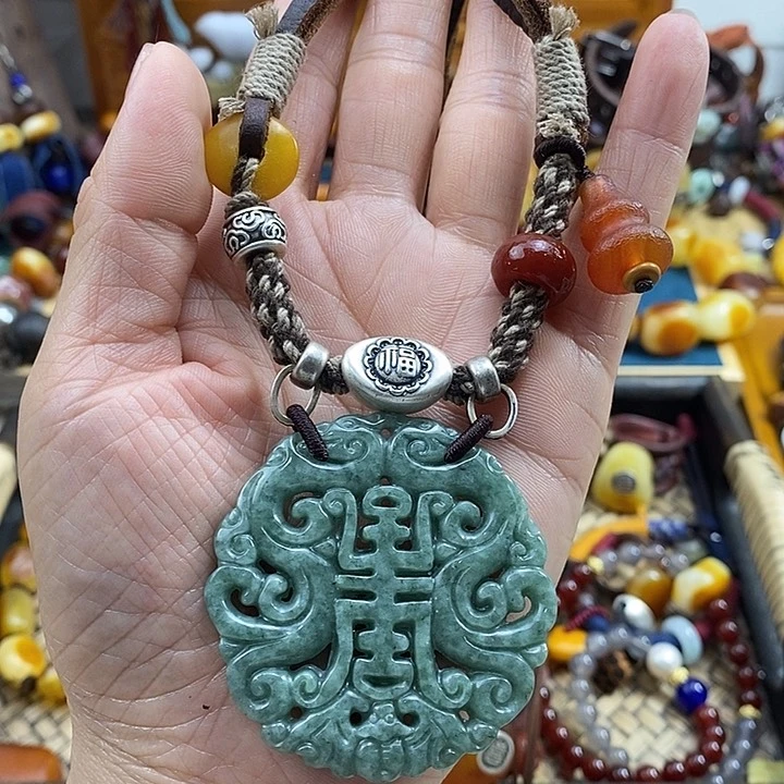 翡翠未镶嵌项链项链