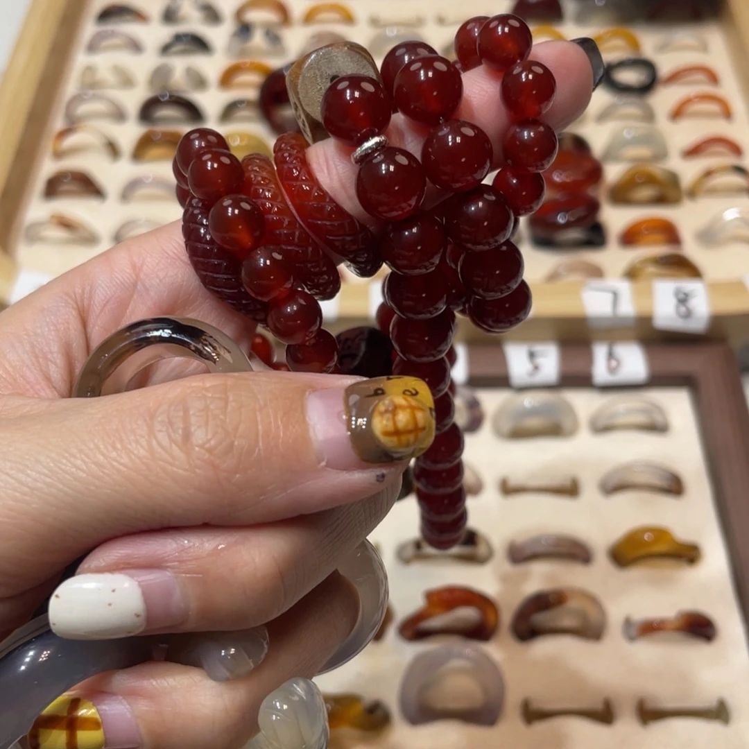 玛瑙/玉髓戒指未镶嵌背*