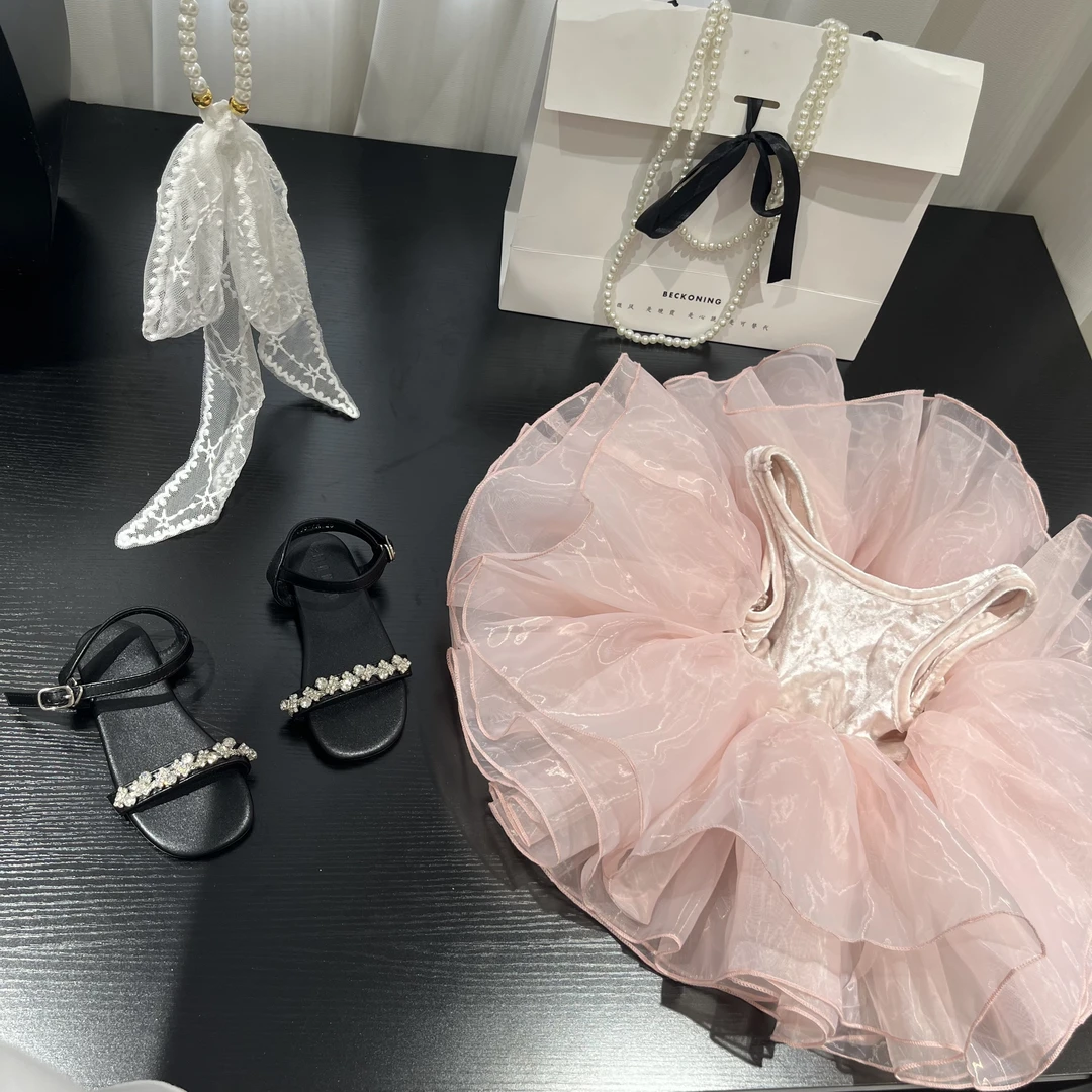 【1】女童夏季新款公主风蓬蓬吊带连衣裙