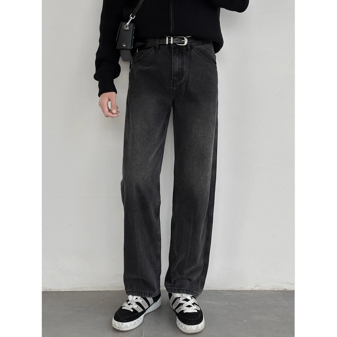 仓石一树潮牌美式秋季款复古直筒牛仔裤男士休闲百搭水洗高街长裤