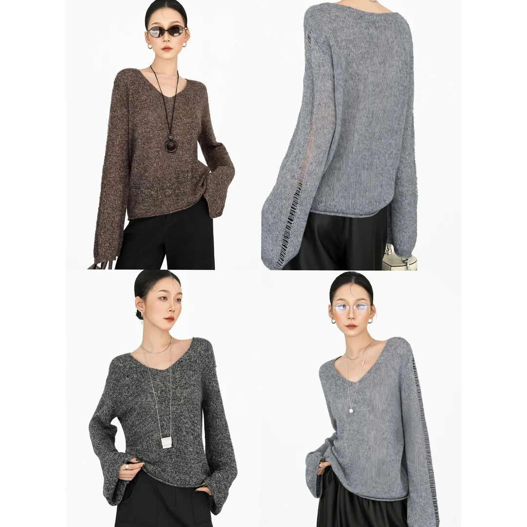 尼采 官方直营｜织梦｜臻丝羊绒 云朵般亲肤气质宽松松弛感毛衣1711